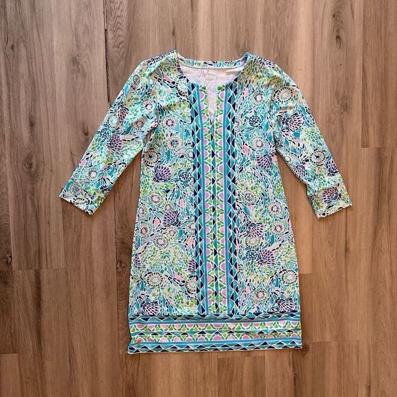 Lilly Pulitzer UPF 50+ Nadine Dress Blue Ibiza Open Water Medium - Picture 1 of 10